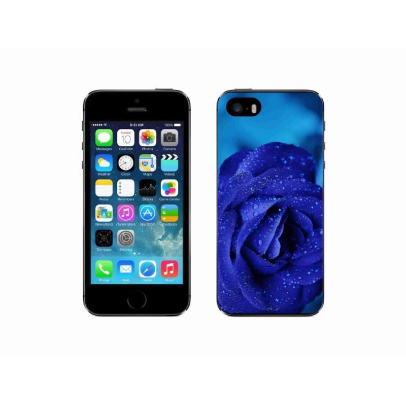 Gél tok mmCase iPhone 5/5s készülékhez - kék rózsa