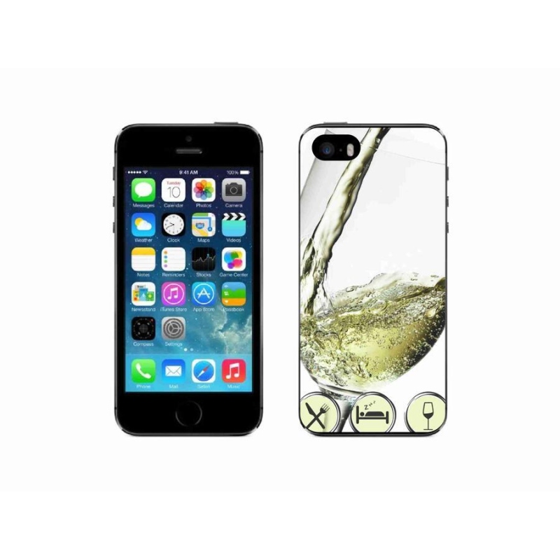 Gél tok mmCase iPhone 5/5s készülékhez - borospohár fehér