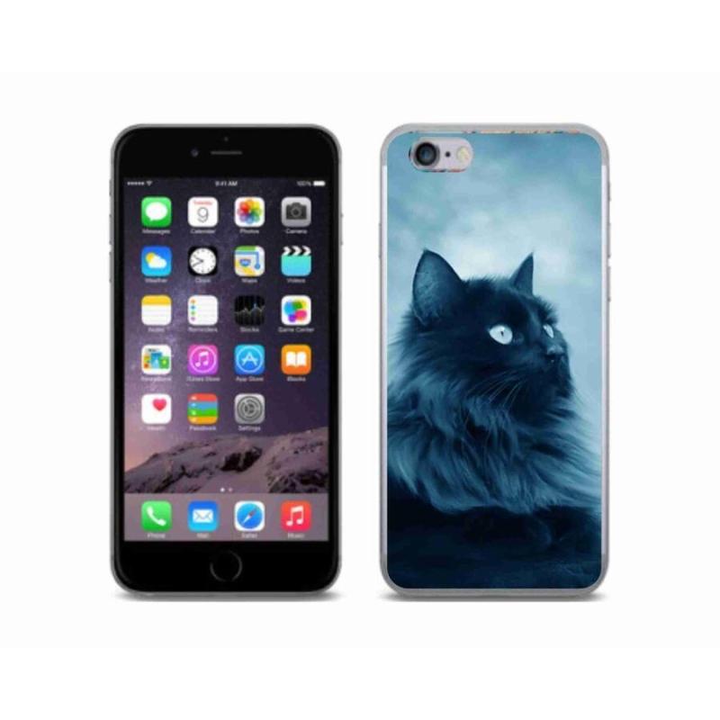 Gél tok mmCase iPhone 6/6S készülékhez - fekete macska 1