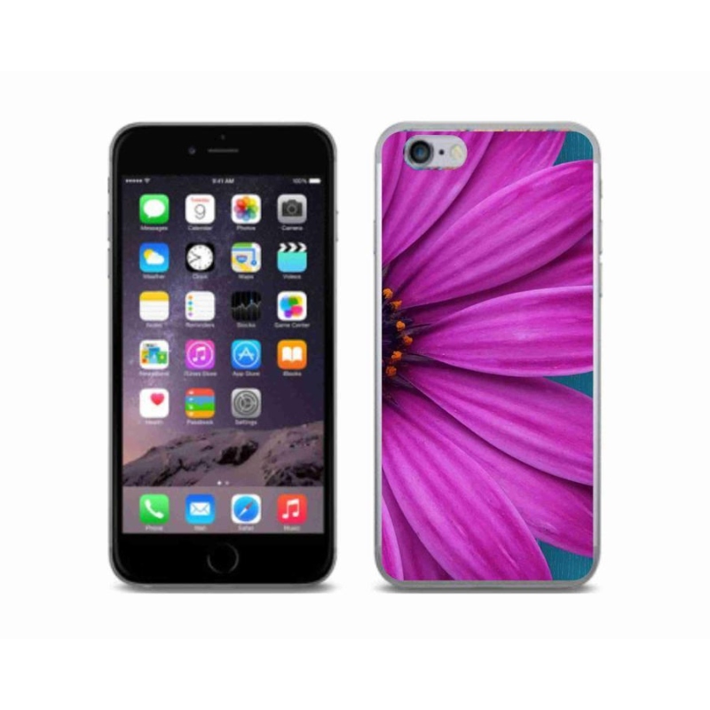 Gél tok mmCase iPhone 6/6S készülékhez - lila százszorszép