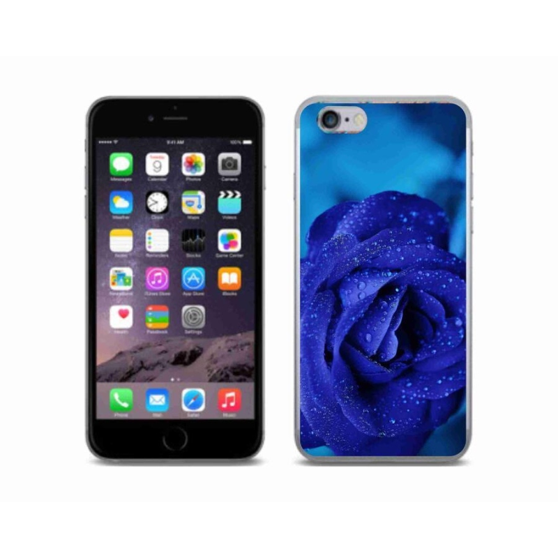 Gél tok mmCase iPhone 6/6S készülékhez - kék rózsa