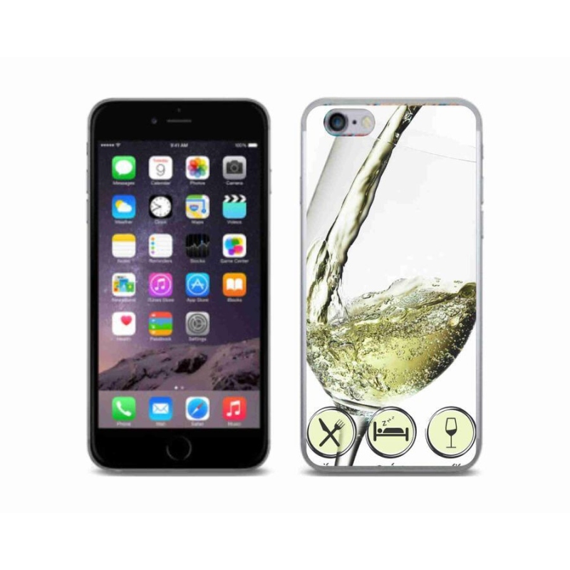 Gél tok mmCase iPhone 6/6S készülékhez - borospohár fehér