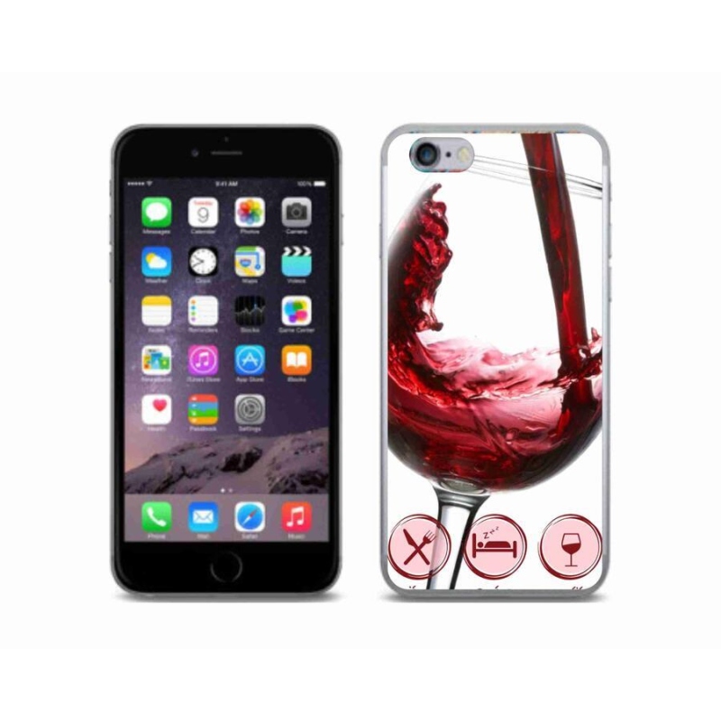 Gél tok mmCase iPhone 6/6S készülékhez - borospohár piros