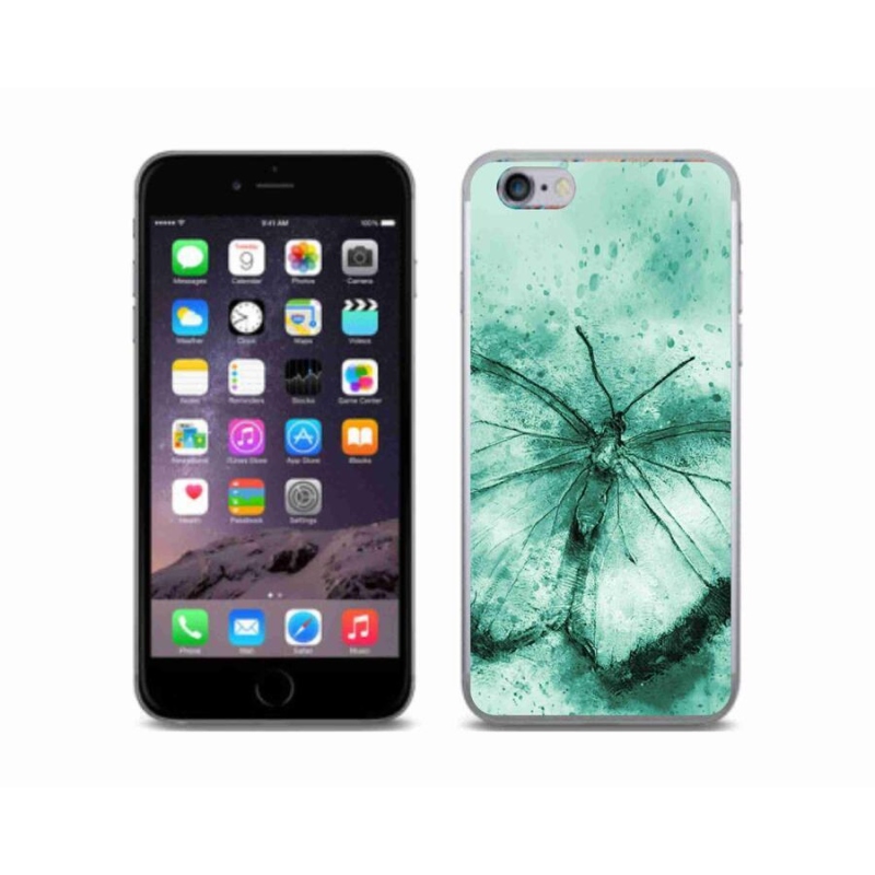 Gél tok mmCase iPhone 6/6S készülékhez - zöld pillangó