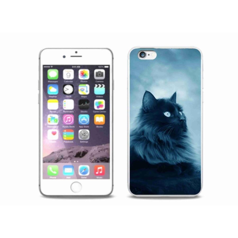 Gél tok mmCase iPhone 6 Plus/6S Plus készülékhez - fekete macska 1