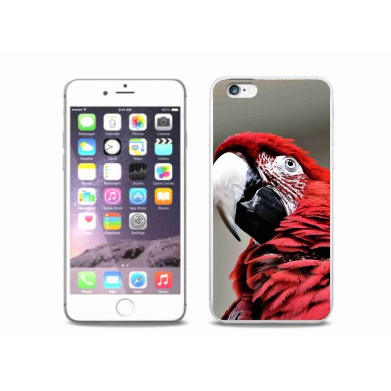Gél tok mmCase iPhone 6 Plus/6S Plus készülékhez - papagáj ara piros