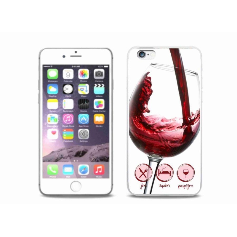 Gél tok mmCase iPhone 6 Plus/6S Plus készülékhez - borospohár piros