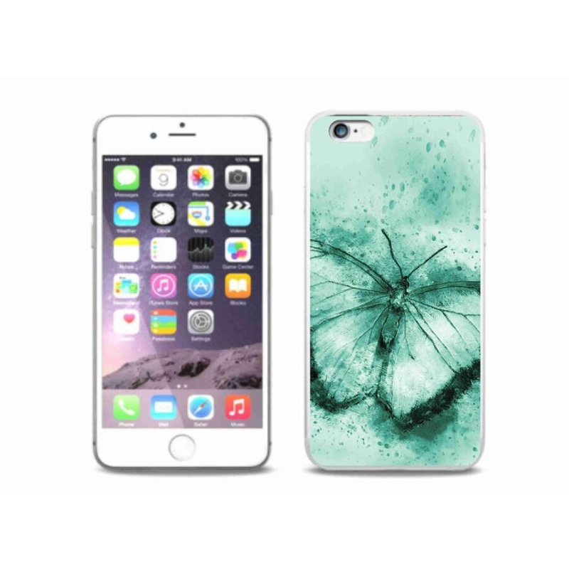 Gél tok mmCase iPhone 6 Plus/6S Plus készülékhez - zöld pillangó