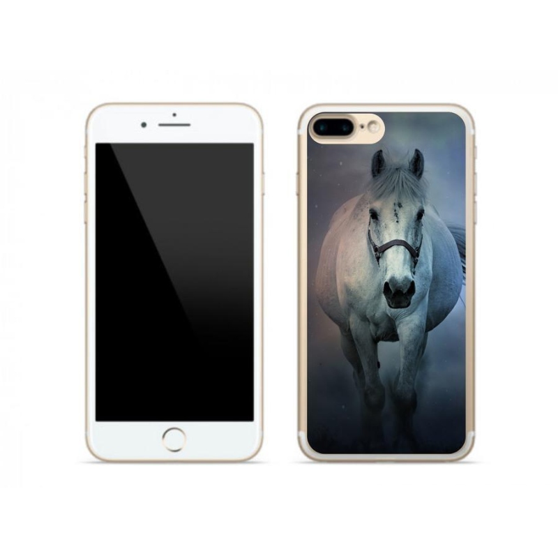 Gél tok mmCase iPhone 7 Plus készülékhez - futó fehér ló