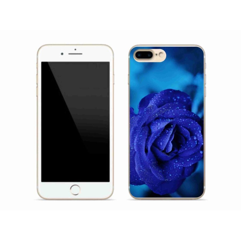 Gél tok mmCase iPhone 7 Plus készülékhez - kék rózsa