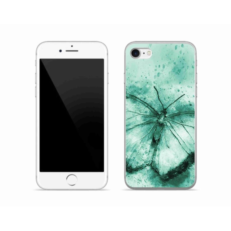 Gél tok mmCase iPhone 7 készülékhez - zöld pillangó