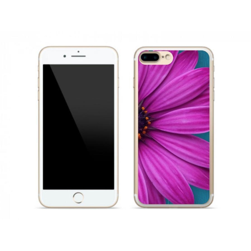 Gél tok mmCase iPhone 8 Plus készülékhez - lila százszorszép