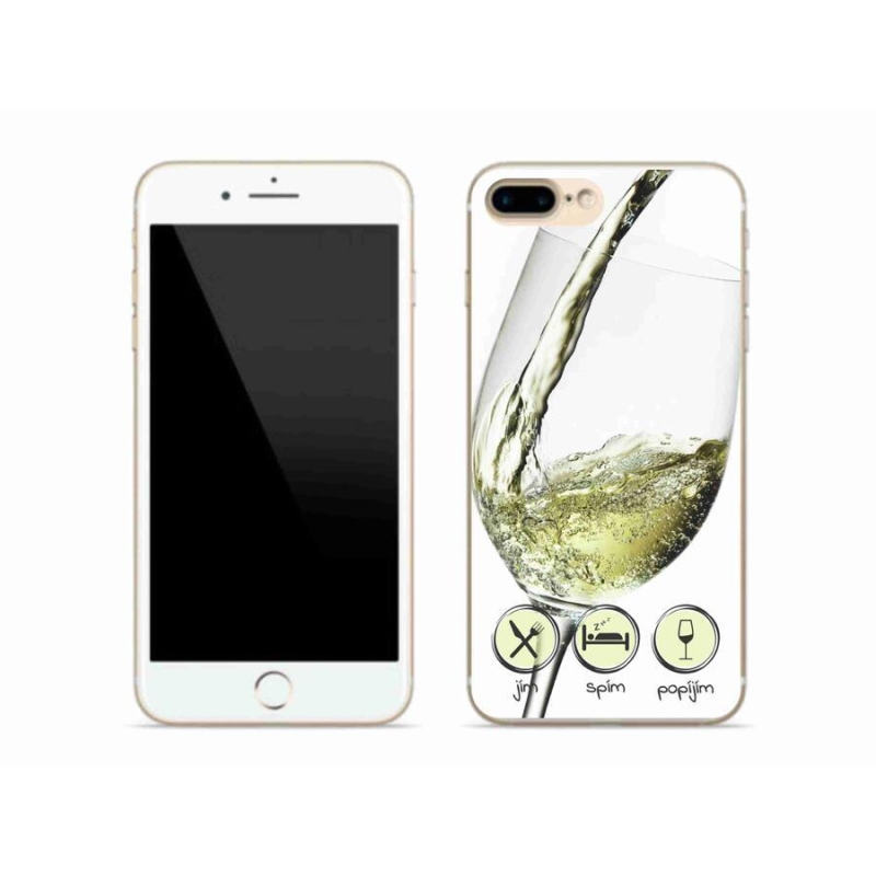 Gél tok mmCase iPhone 8 Plus készülékhez - borospohár fehér