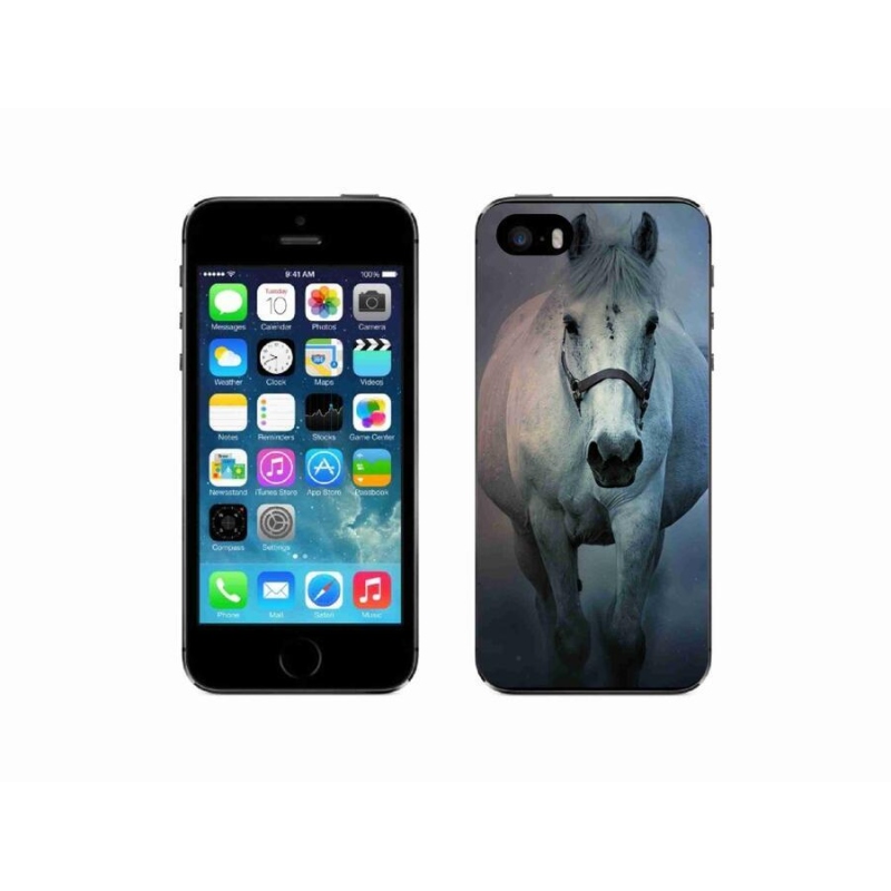 Gél tok mmCase iPhone SE (2016) - futó fehér ló