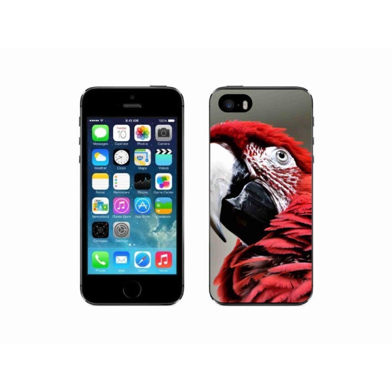 Gél tok mmCase iPhone SE (2016) készülékhez - papagáj ara piros