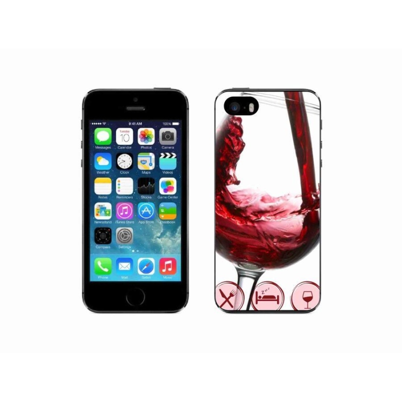 Gél tok mmCase iPhone SE (2016) készülékhez - borospohár piros