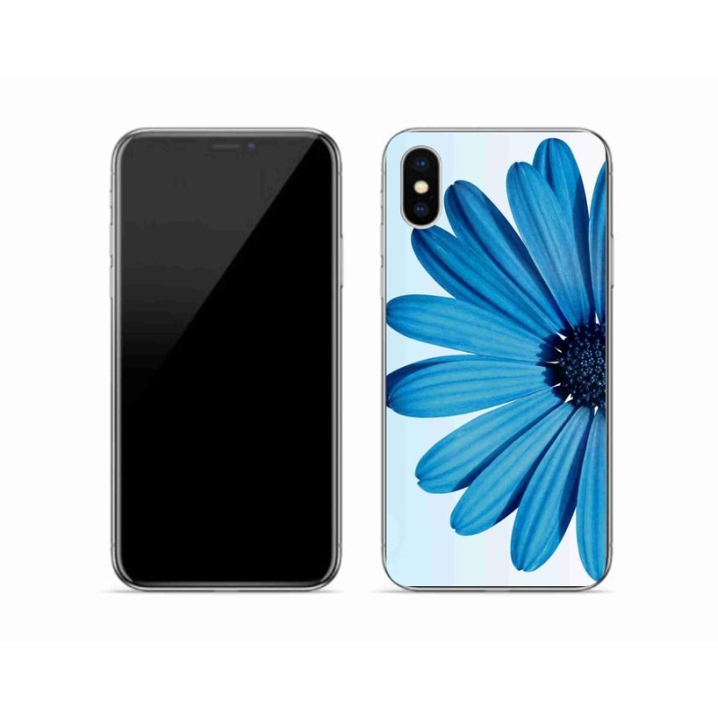 Gél tok mmCase iPhone X készülékhez - kék százszorszép