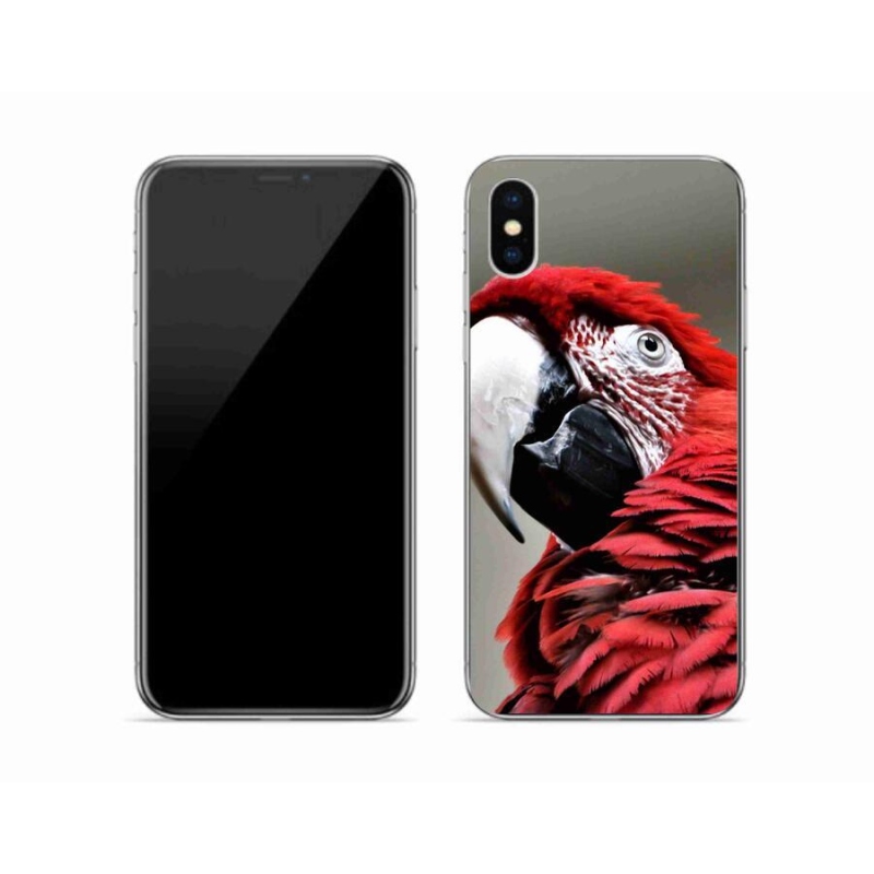 Gél tok mmCase iPhone X készülékhez - papagáj ara piros