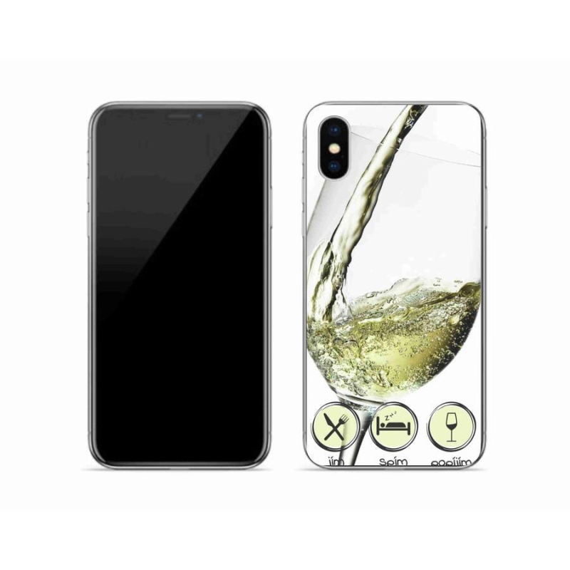Gél tok mmCase iPhone X készülékhez - borospohár fehér