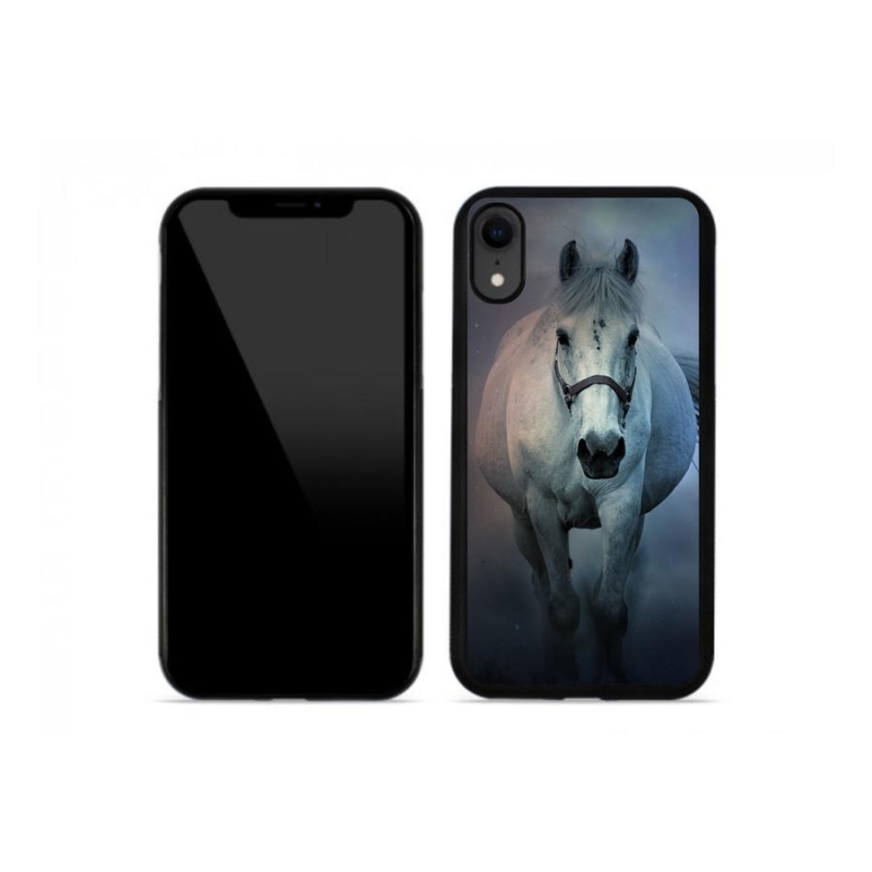 Gél tok mmCase iPhone XR készülékhez - futó fehér ló