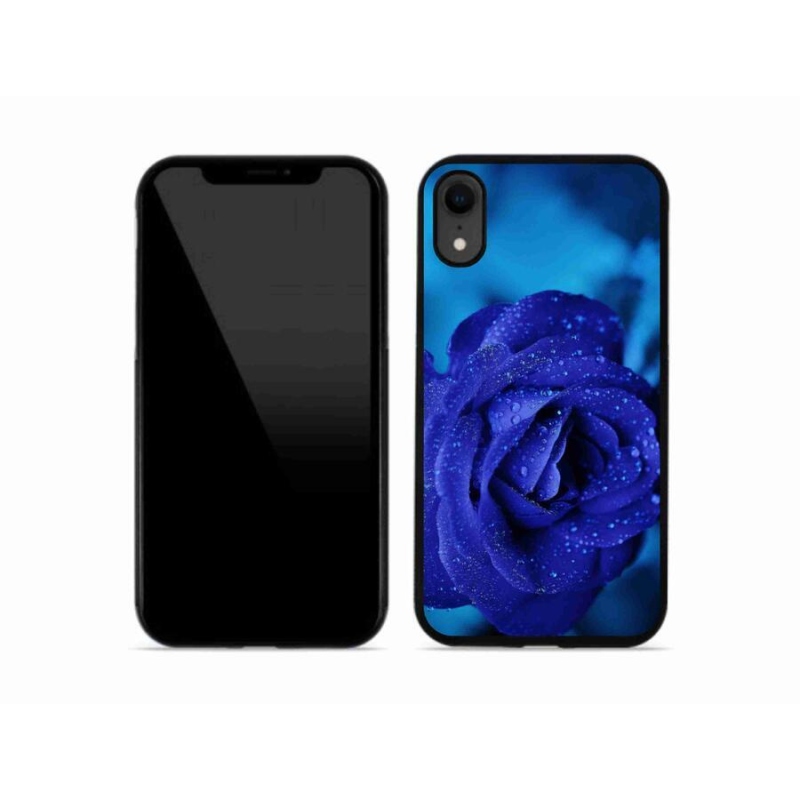 Gél tok mmCase iPhone XR készülékhez - kék rózsa