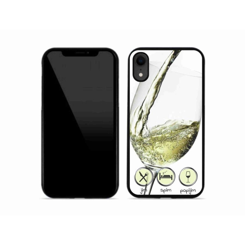Gél tok mmCase iPhone XR készülékhez - borospohár fehér