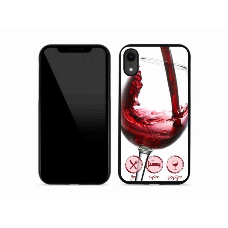 Gél tok mmCase iPhone XR készülékhez - borospohár piros