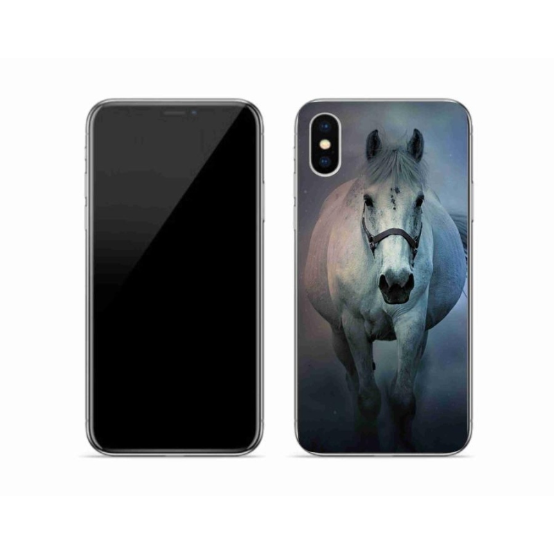 Gél tok mmCase iPhone XS készülékhez - futó fehér ló