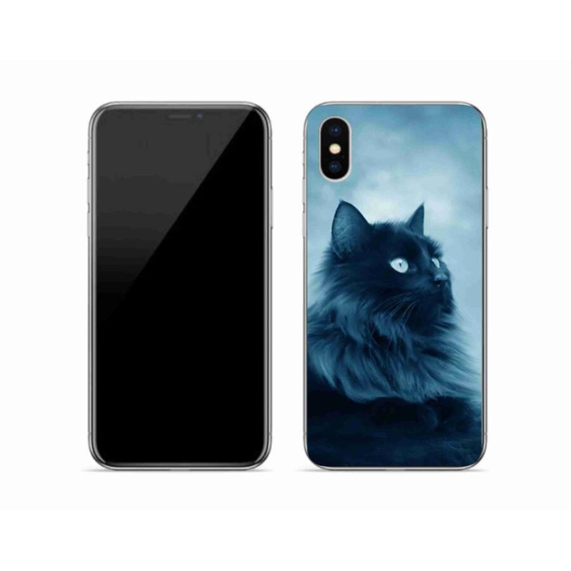 Gél tok mmCase iPhone XS készülékhez - fekete macska 1