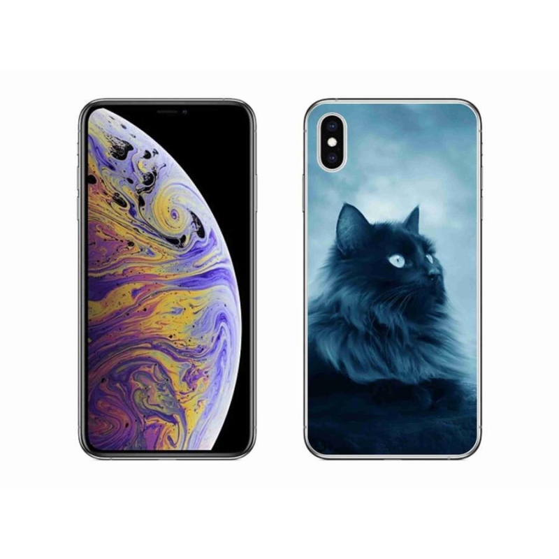Gél tok mmCase iPhone XS Max készülékhez - fekete macska 1