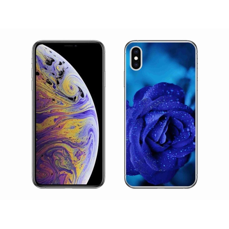 Gél tok mmCase iPhone XS Max készülékhez - kék rózsa