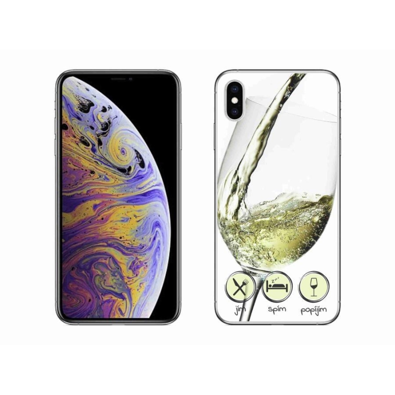 Gél tok mmCase iPhone XS Max készülékhez - borospohár fehér