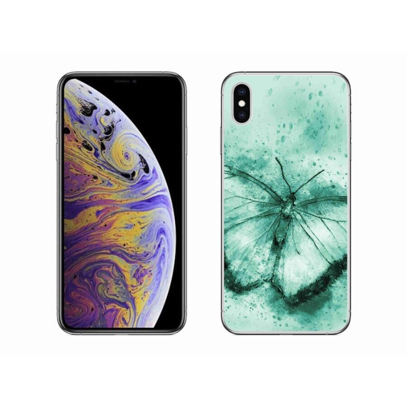 Gél tok mmCase iPhone XS Max készülékhez - zöld pillangó