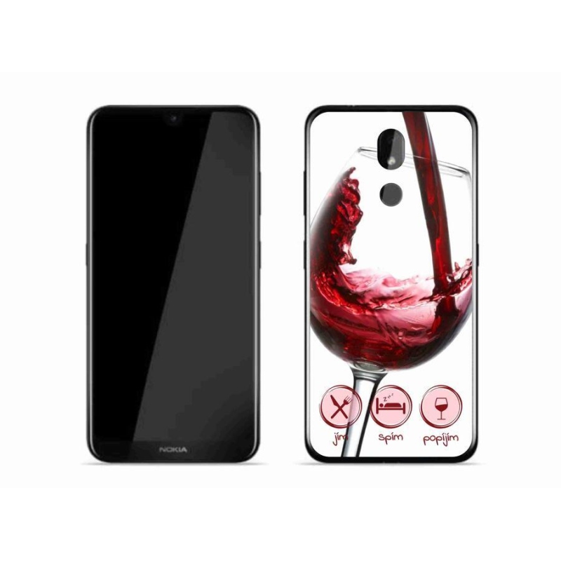 Gél tok mmCase mobiltelefonhoz Nokia 3.2 - borospohár piros