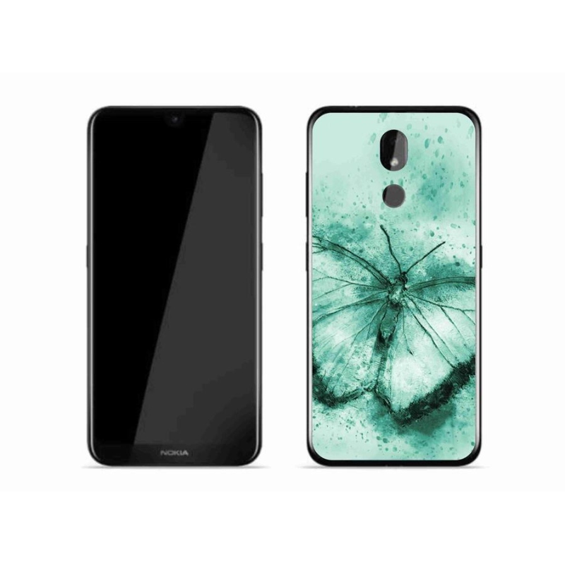 Gél tok mmCase a Nokia 3.2 készülékhez - zöld pillangó