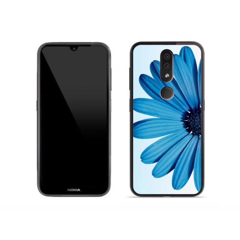 Gél tok mmCase mobiltelefonhoz Nokia 4.2 - kék margaréta