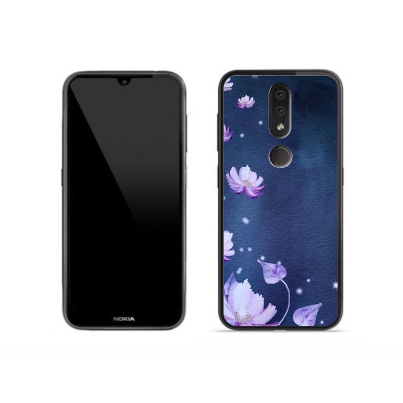 Gél tok mmCase mobiltelefonhoz Nokia 4.2 - hulló virágok