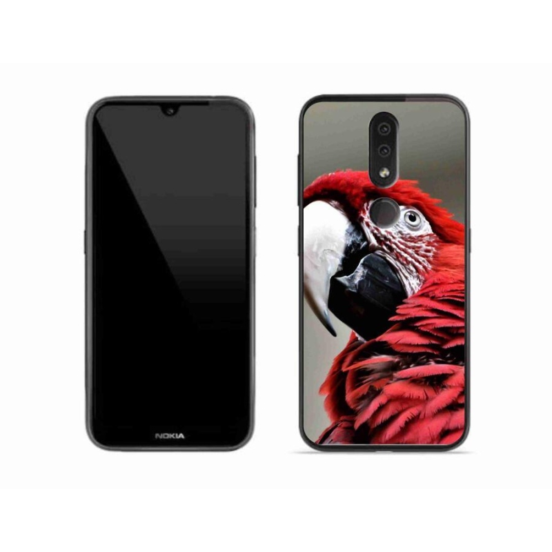 Gél tok mmCase mobiltelefonhoz Nokia 4.2 - papagáj ara piros