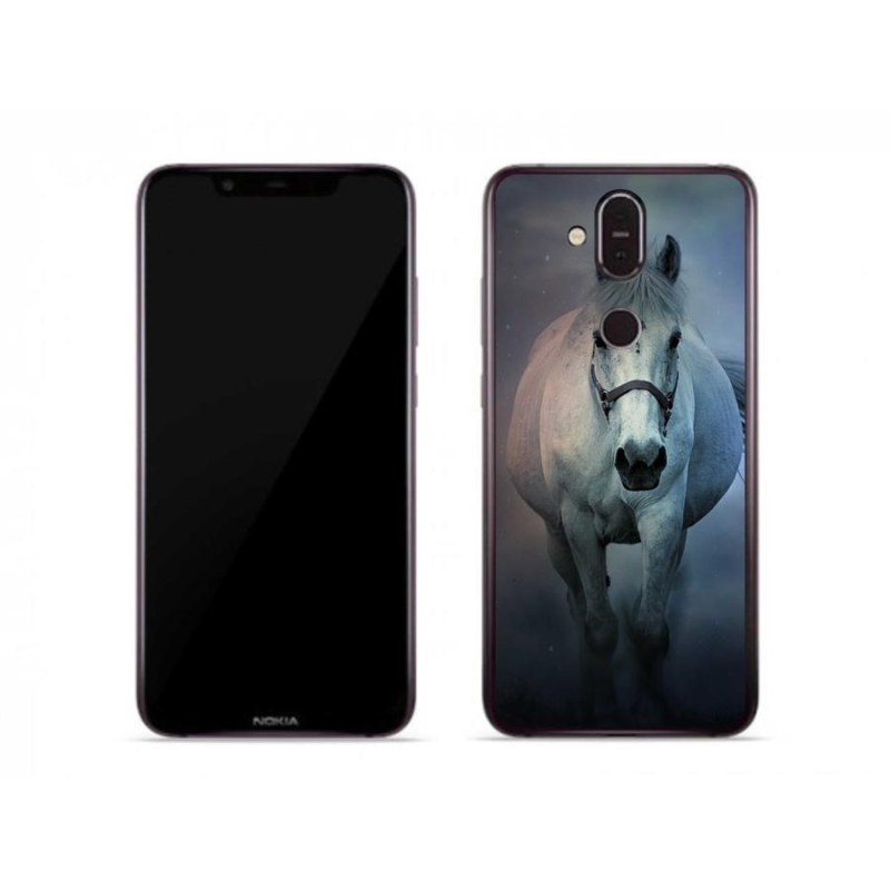 Gél tok mmCase mobiltelefonhoz Nokia 7.1 Plus - futó fehér ló