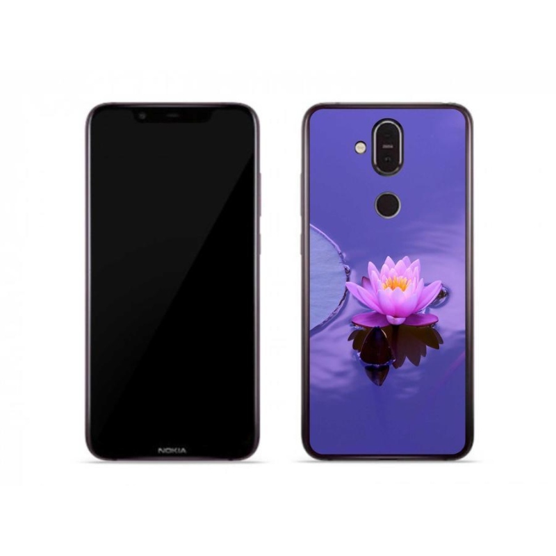 Gél tok mmCase mobiltelefonhoz Nokia 7.1 Plus - virág a felületen