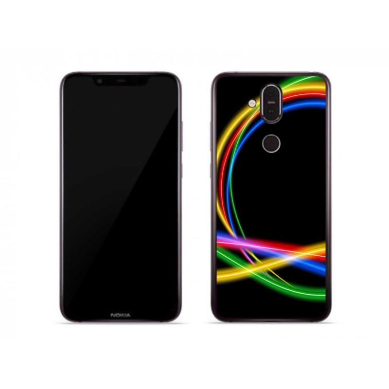Zselés tok mmCase mobiltelefonhoz Nokia 7.1 Plus - neon körök