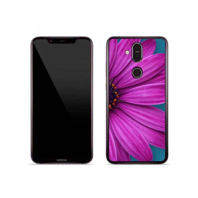 Gél tok mmCase mobiltelefonhoz Nokia 8.1 - lila margaréta