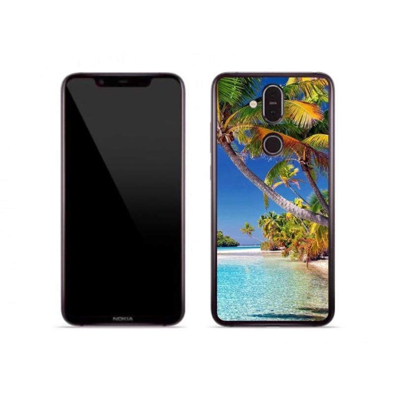 Gél tok mmCase mobiltelefonhoz Nokia 8.1 - tengerparti strand