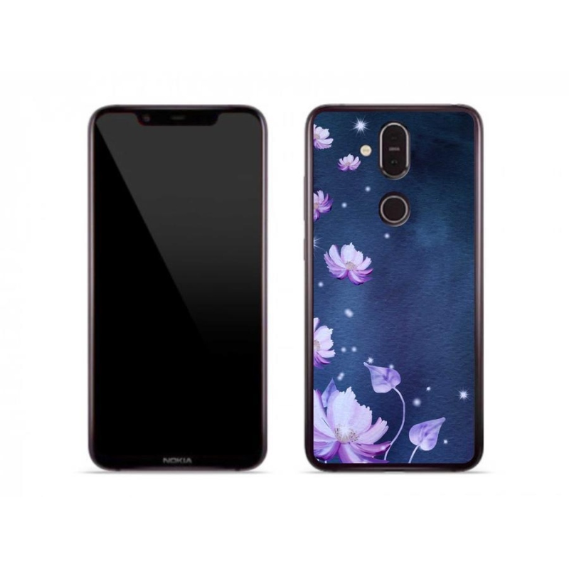 Gél tok mmCase mobiltelefonhoz Nokia 8.1 - hulló virágok
