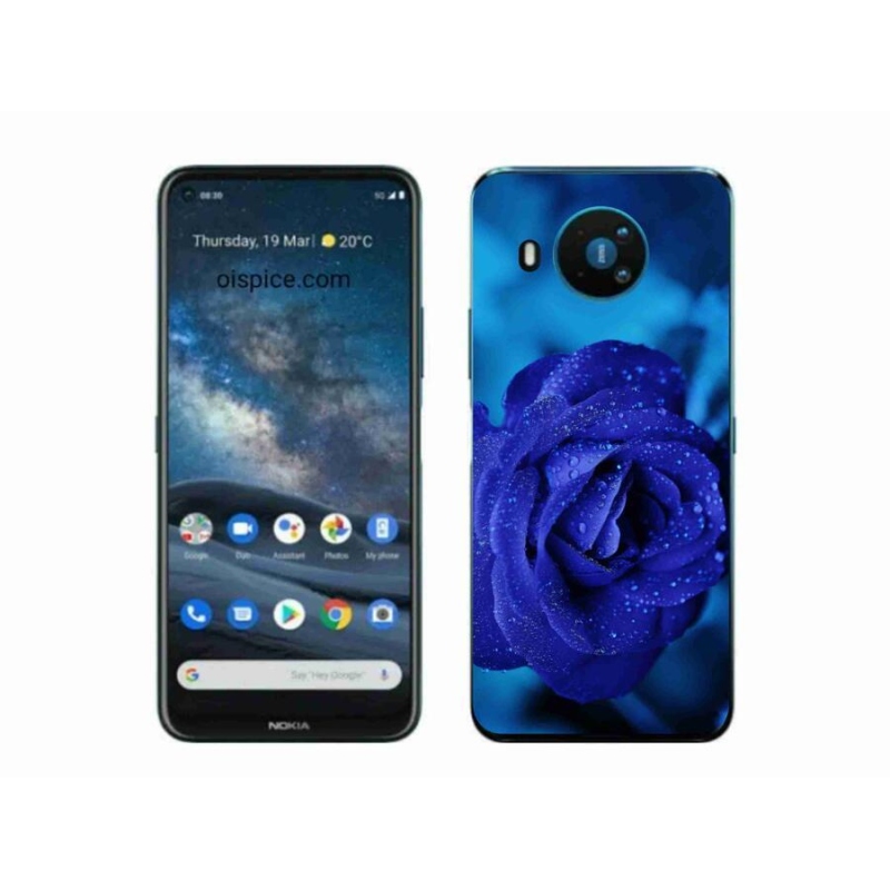 Gél tok mmCase a Nokia 8.3 5G készülékhez - kék rózsa