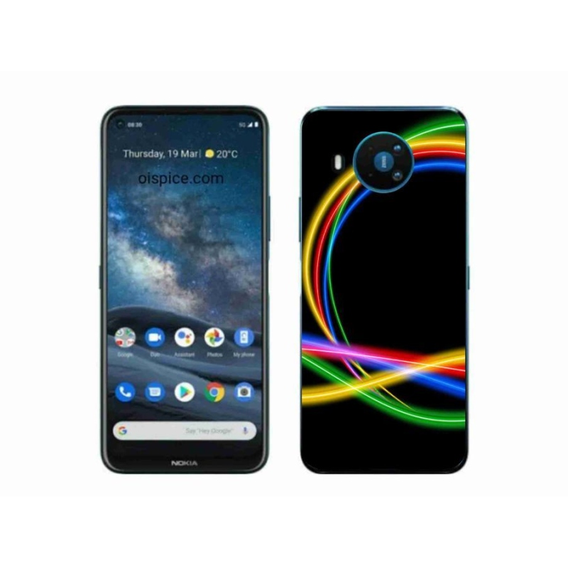 Zselés tok mmCase a Nokia 8.3 5G készülékhez - neon körök