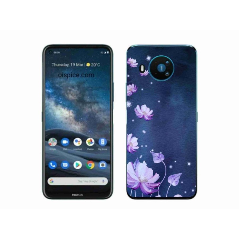 Gél tok mmCase a Nokia 8.3 5G készülékhez - hulló virágok