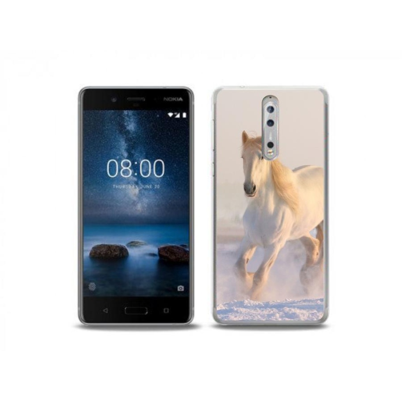 Gél tok mmCase mobiltelefonhoz Nokia 8 - ló a hóban