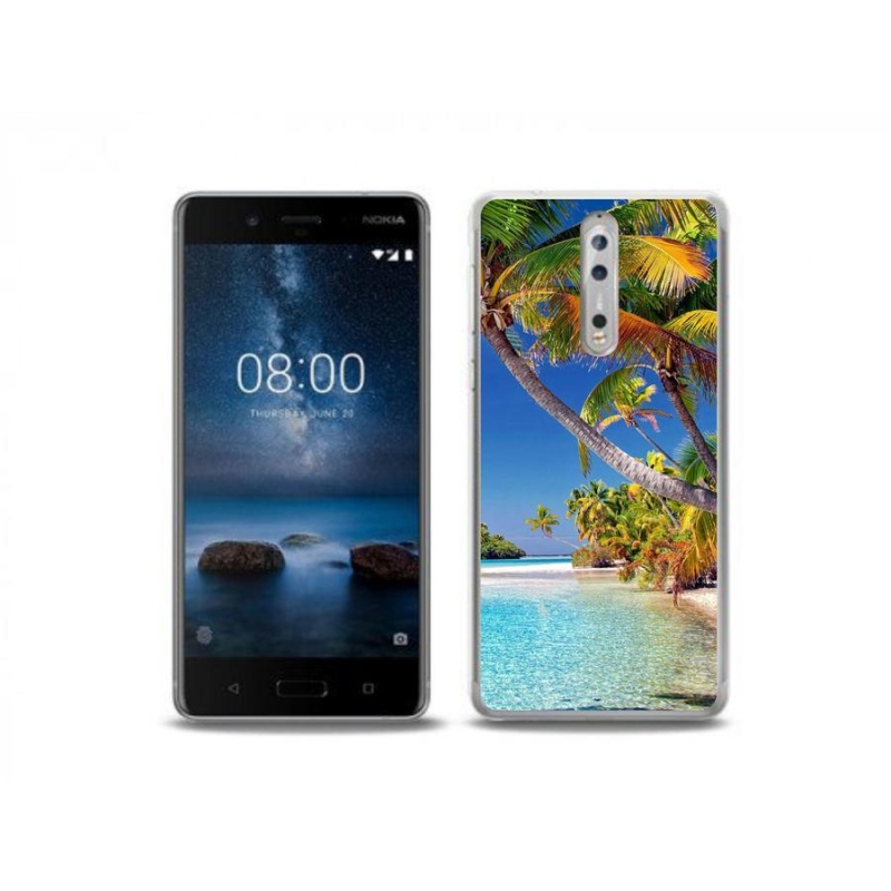 Gél tok mmCase mobiltelefonhoz Nokia 8 - tengerparti strand