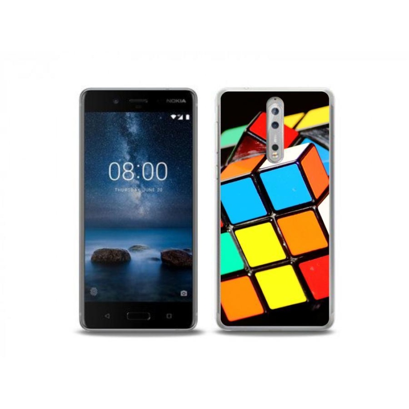 Gél tok mmCase mobiltelefonhoz Nokia 8 - Rubik kocka